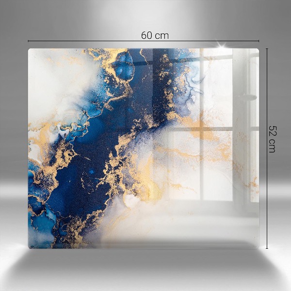 Glasplaat voor grafkaars Abstractie met blauw