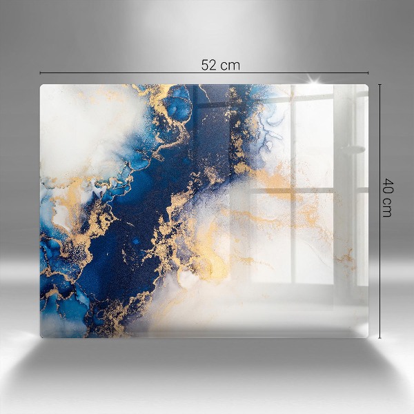 Glasplaat voor grafkaars Abstractie met blauw