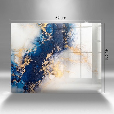 Glasplaat voor grafkaars Abstractie met blauw