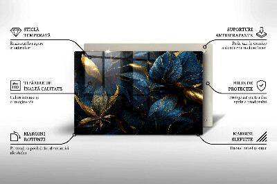 Grafkaars onderzetter Decoratieve bladeren met goud