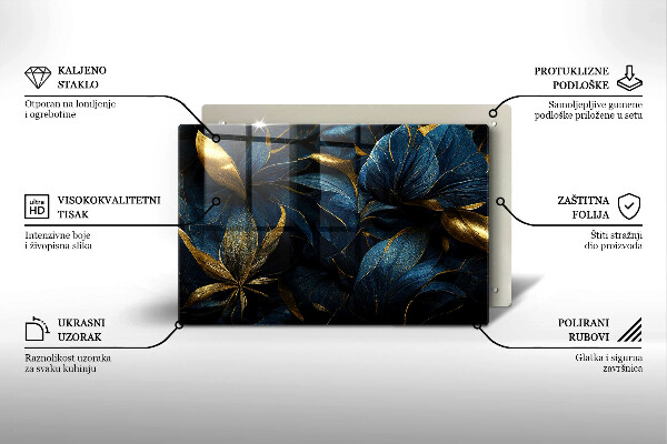 Grafkaars onderzetter Decoratieve bladeren met goud