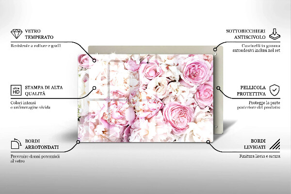 Grafkaars onderzetter Boeket pioenrozen