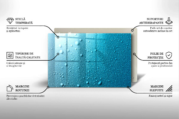 Glasplaat voor grafkaars waterdruppels