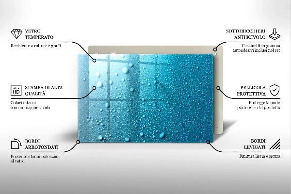 Glasplaat voor grafkaars waterdruppels