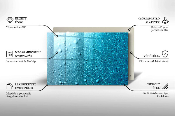 Glasplaat voor grafkaars waterdruppels