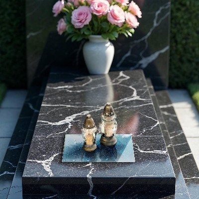 Glasplaat voor grafkaars waterdruppels