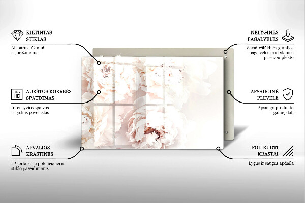 Grafkaars onderzetter Pastelkleurige pioenrozen
