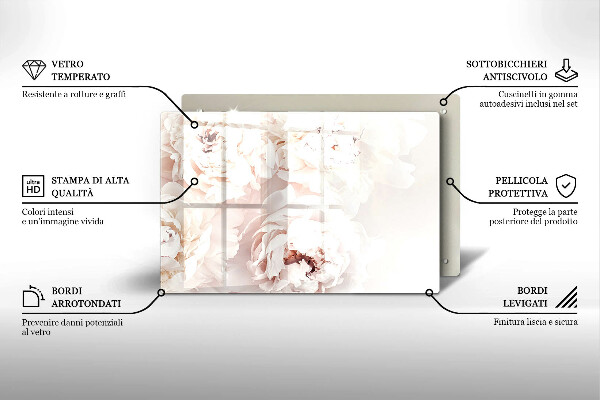 Grafkaars onderzetter Pastelkleurige pioenrozen