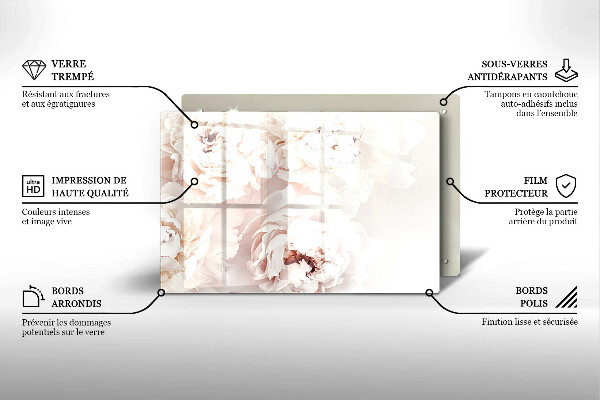Grafkaars onderzetter Pastelkleurige pioenrozen
