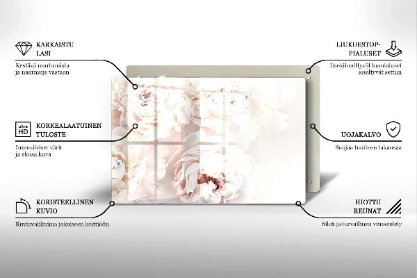Grafkaars onderzetter Pastelkleurige pioenrozen