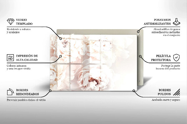 Grafkaars onderzetter Pastelkleurige pioenrozen