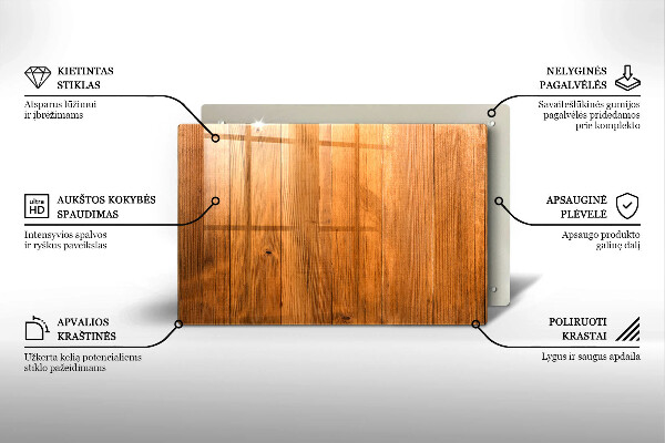 Glasplaat voor grafkaars Houten planken