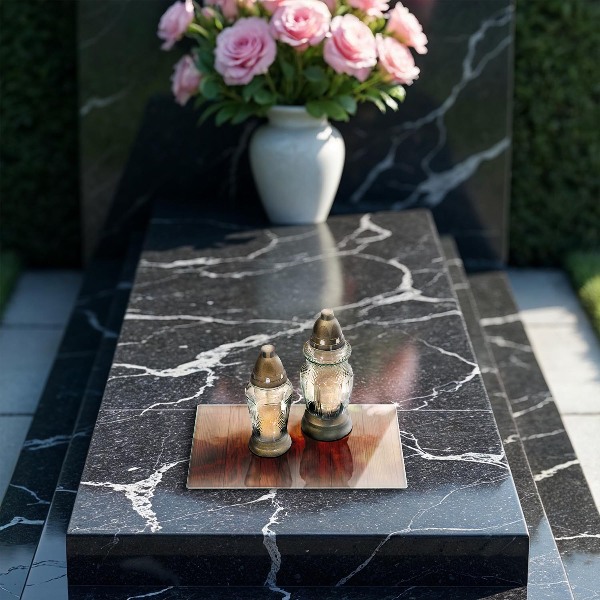 Glasplaat voor grafkaars Houten planken