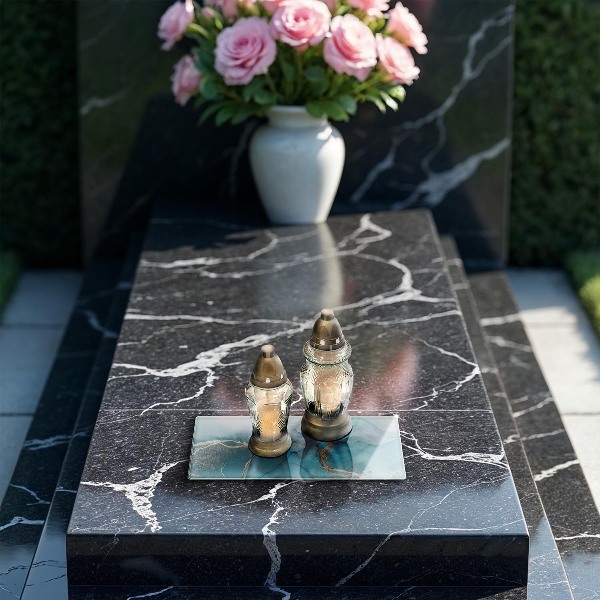 Glasplaat voor grafkaars Abstracte steen