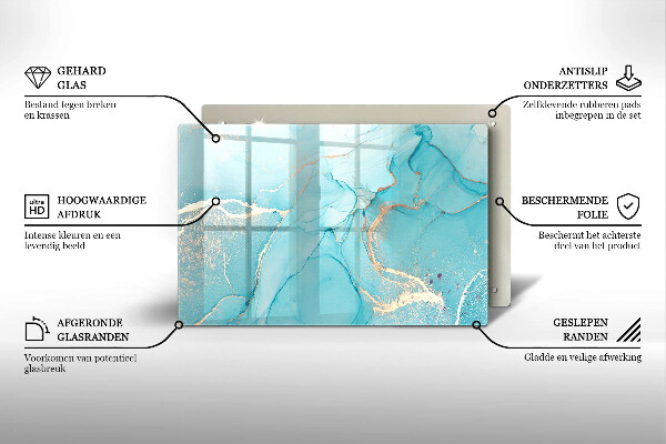 Glasplaat voor grafkaars Abstracte steen