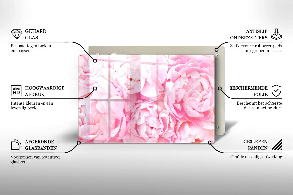 Grafkaars onderzetter Delicate pioenrozen