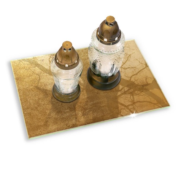 Glasplaat voor grafkaars Gouden textuur achtergrond