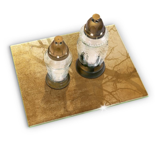 Glasplaat voor grafkaars Gouden textuur achtergrond