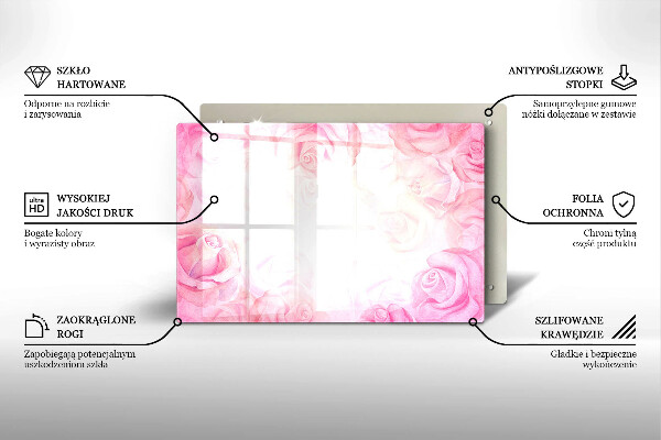 Grafkaars onderzetter Verfijnde rozen op de achtergrond