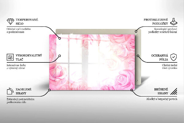 Grafkaars onderzetter Verfijnde rozen op de achtergrond