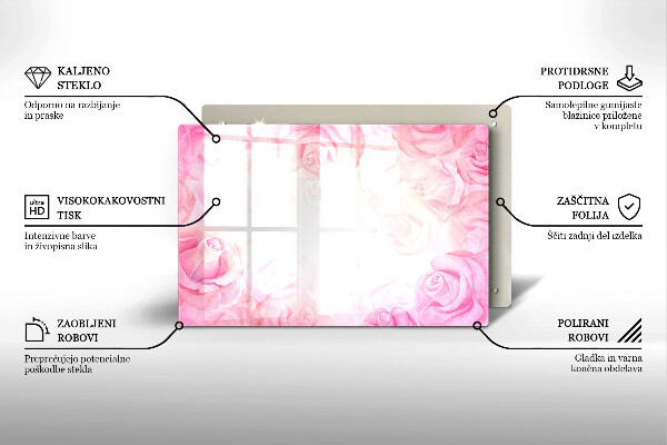 Grafkaars onderzetter Verfijnde rozen op de achtergrond