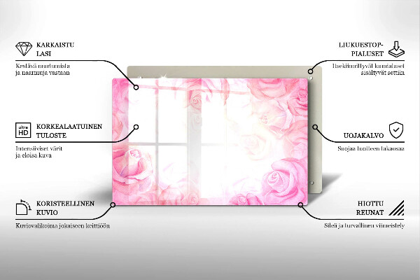 Grafkaars onderzetter Verfijnde rozen op de achtergrond