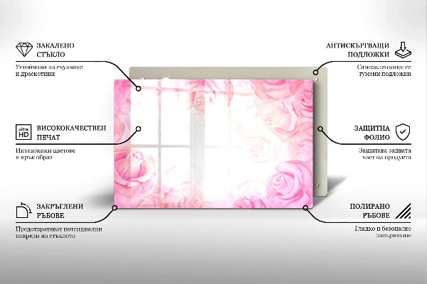 Grafkaars onderzetter Verfijnde rozen op de achtergrond