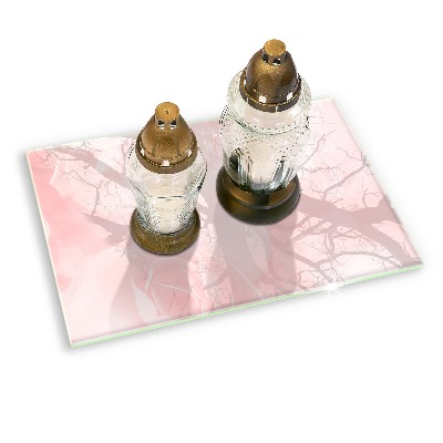 Glasplaat voor grafkaars Achtergrond met pastelkleurige rozen