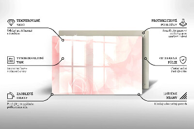 Glasplaat voor grafkaars Achtergrond met pastelkleurige rozen