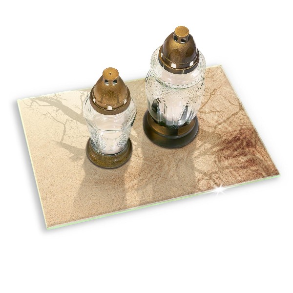 Glasplaat voor grafkaars Zand