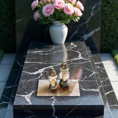 Glasplaat voor grafkaars Zand