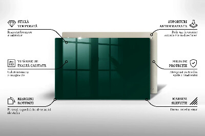 Glasplaat voor grafkaars Groene kleur