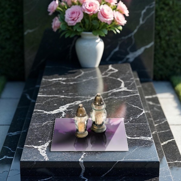 Glasplaat voor grafkaars Violet