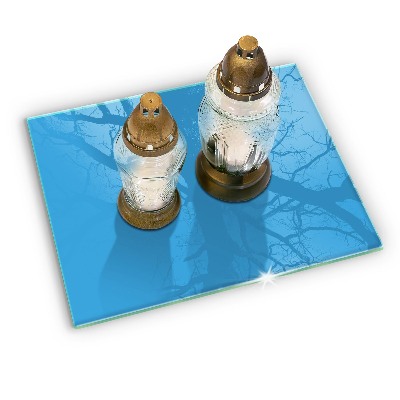 Glasplaat voor grafkaars Blauwe kleur