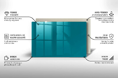 Glasplaat voor grafkaars Turkooiskleur