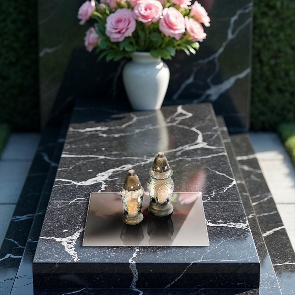 Glasplaat voor grafkaars Bruine kleur