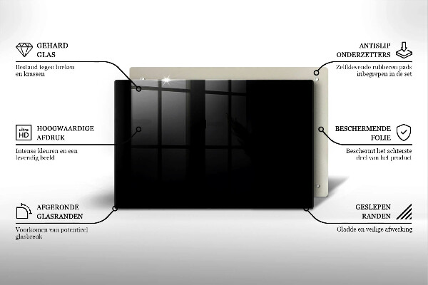 Grafkaars onderzetter Zwarte kleur