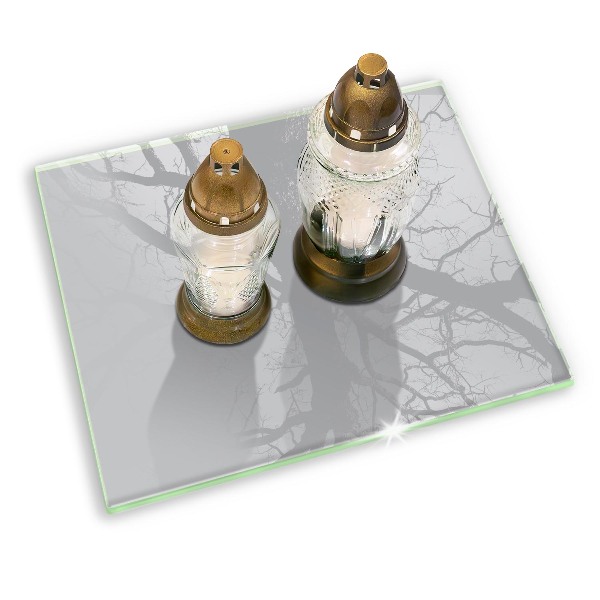 Glasplaat voor grafkaars Grijze kleur