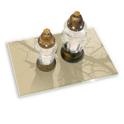 Glasplaat voor grafkaars Beige kleur