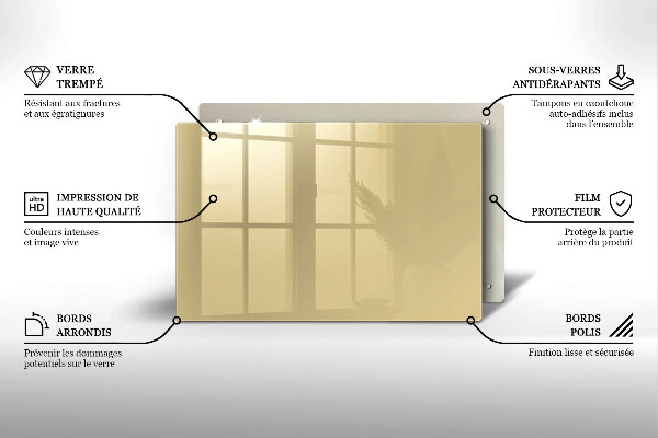 Glasplaat voor grafkaars Beige kleur