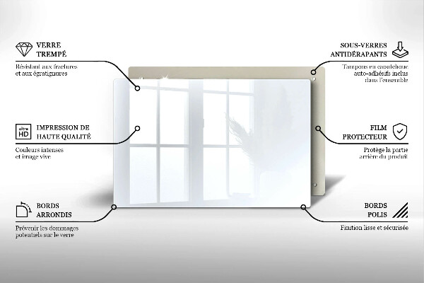 Glasplaat voor grafkaars Kleur wit