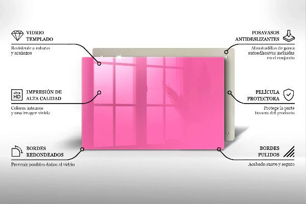 Glasplaat voor grafkaars Roze kleur