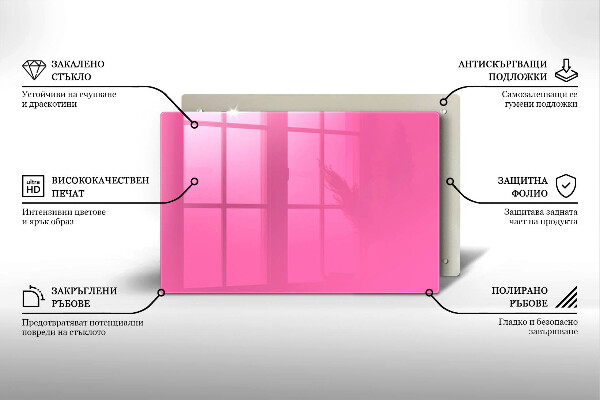 Glasplaat voor grafkaars Roze kleur