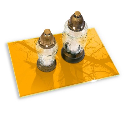 Glasplaat voor grafkaars Donkergele kleur