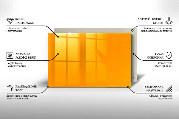 Glasplaat voor grafkaars Donkergele kleur