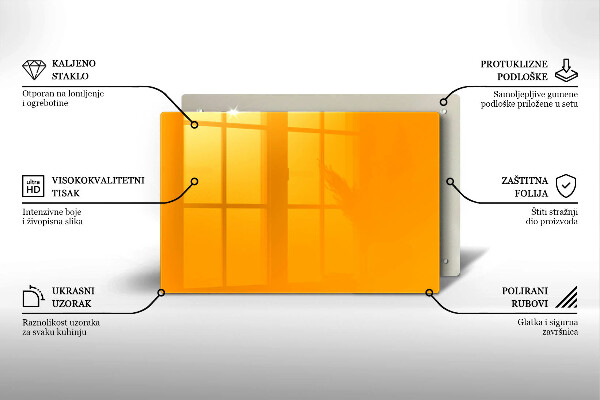 Glasplaat voor grafkaars Donkergele kleur