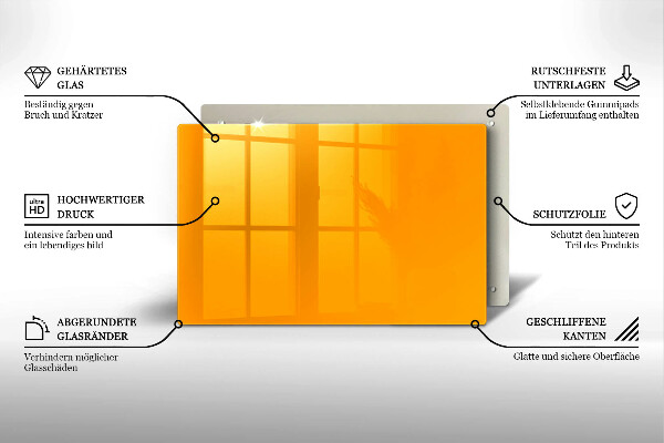 Glasplaat voor grafkaars Donkergele kleur