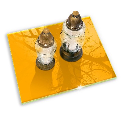 Glasplaat voor grafkaars Donkergele kleur
