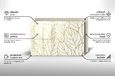 Grafkaars onderzetter Lijntekening bladpatroon