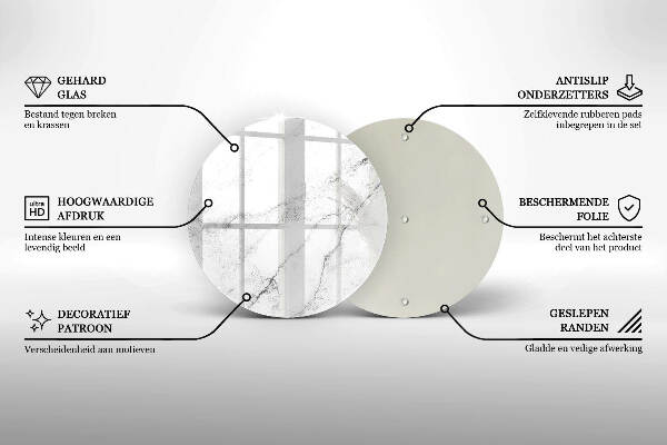 Grafkaars onderzetter Elegante marmertextuur
